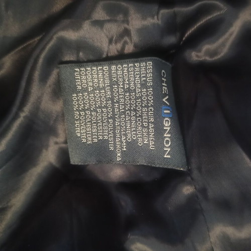 Chevignon leather long coat men's XL used, black