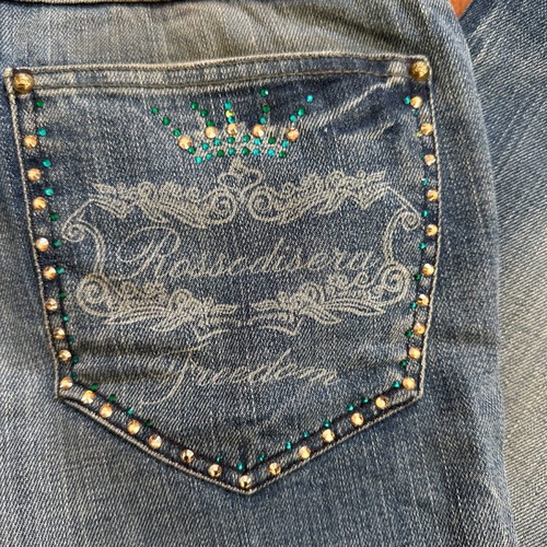 Rossodisera 29 jeans with rhinestones used, low rise