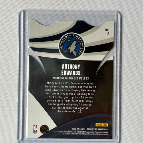 Κάρτα 2023-24 Panini Revolution Liftoff! Anthony Edwards #2 Timberwolves καινούργιο