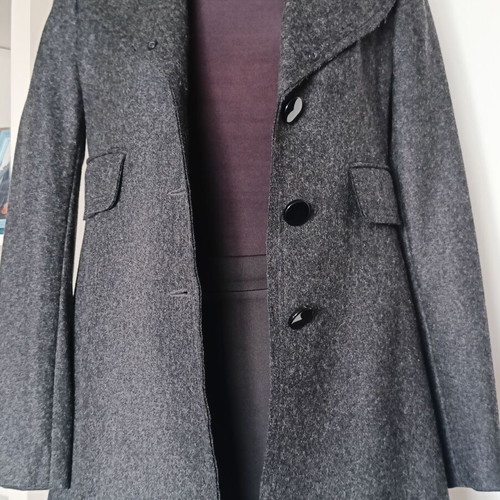 Toi & Moi wool short coat new in dark gray