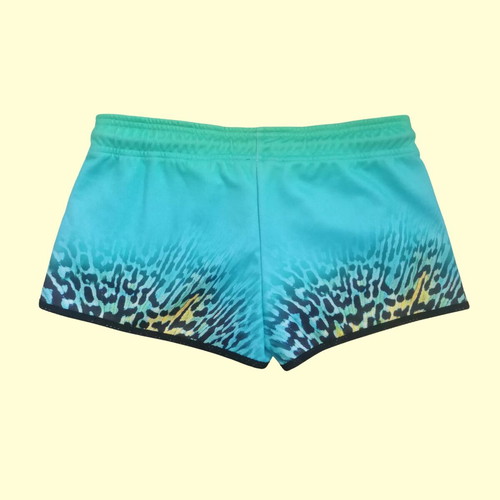 BodyTalk women's sports shorts XS-S, turquoise green animal print