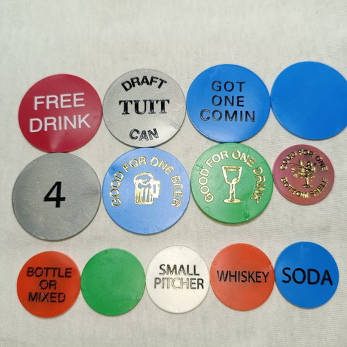 New York Bar Tokens set of 13 plastic tokens