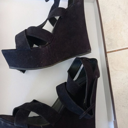 Fransa platform shoes used, black, 12 cm heel, size 40