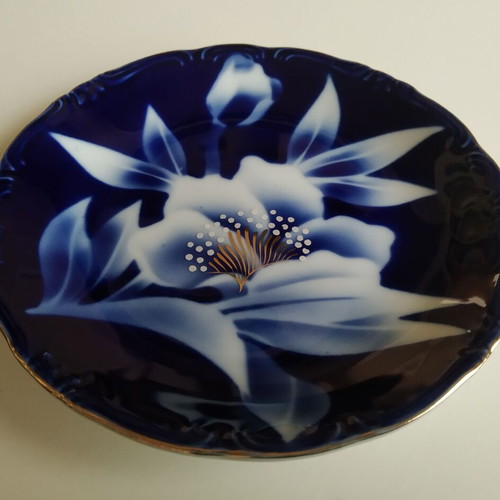 Vintage Japanese Decorative Plate used, 14 cm