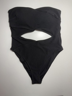 H&M ribbed one-piece swimsuit new, size 40, black