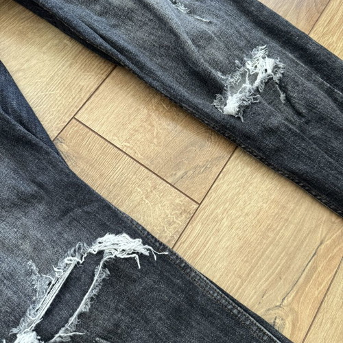 Zara men's ripped jeans dark grey like new, XXL