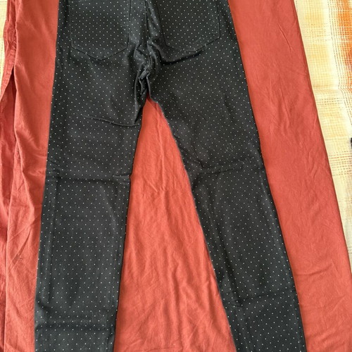 Star Body H high-waist polka dot jeans like new, size M 38 10, black