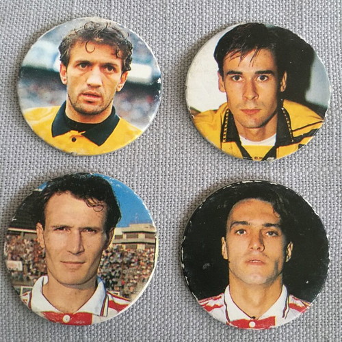 Old school football star taps pack of 4 used, AEK/Olympiacos