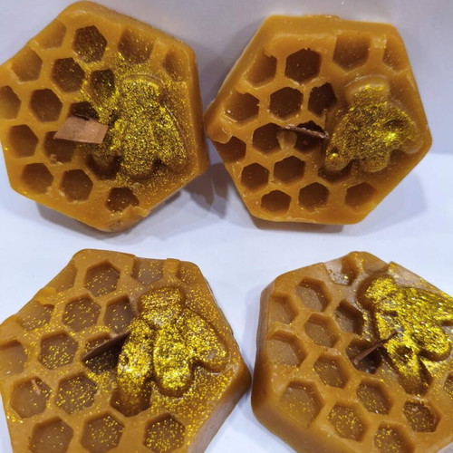 Handmade tealight candles from genuine beeswax made to order