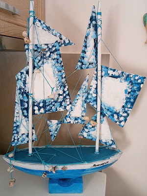 Wooden handmade large ship in like new condition