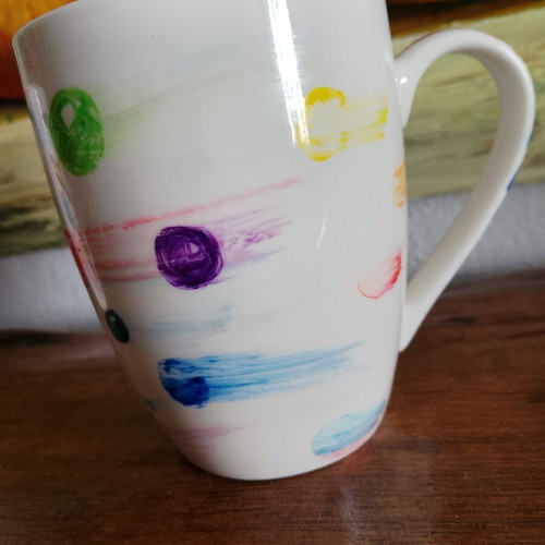 Rainbow Mug new, handpainted design