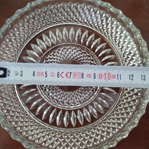 Vintage glass serving set, 22 pieces with embossed designs