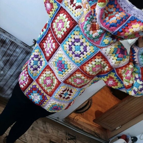 A-Style colorful tunic new, handmade from cotton yarn