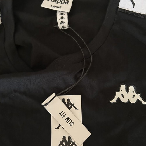 Kappa T-shirt, black and white, size L