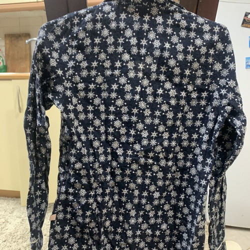 Esmara women's long-sleeve pajama shirt, white and blue