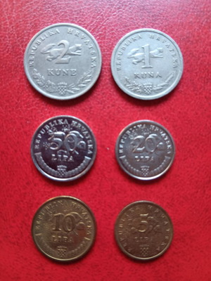 Lot of 6 Croatian coins like new