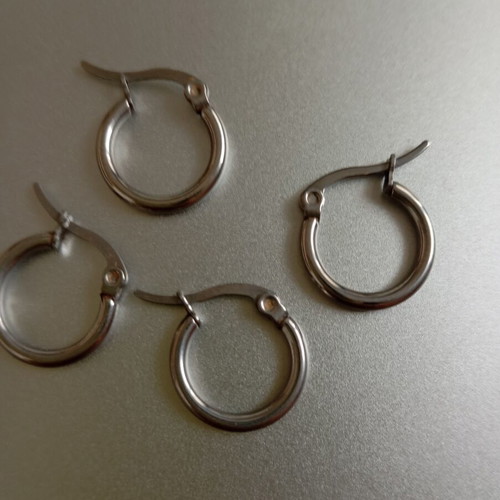 Silver hoop earrings set of 4, new, small
