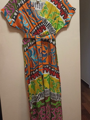 Cotton maxi dress colorful size L like new