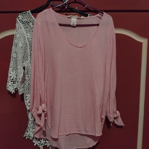 H&M summer blouses, white and pink, size M