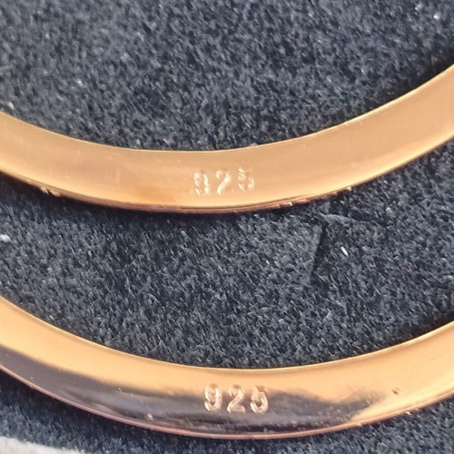 Silver 925 gold plated hoop earrings 6cm new