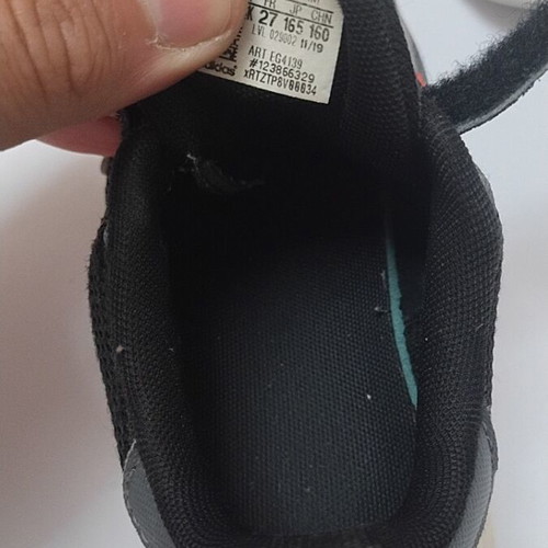 Adidas athletic shoes like new, size 27, black with orange