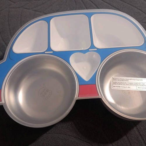 Children's plate new, multiple compartments car-shaped