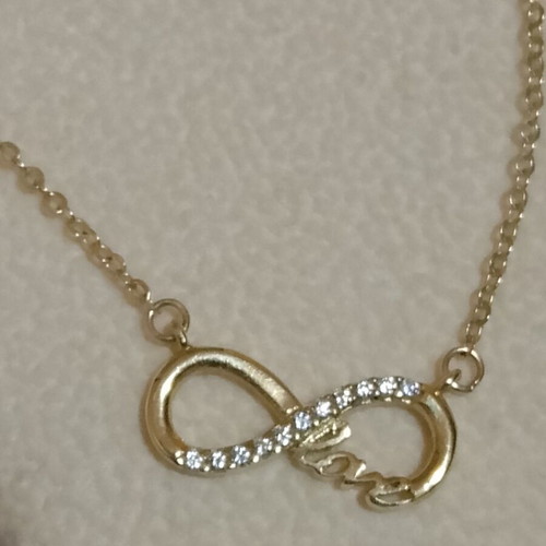 Gold Necklace 9K (375) with Cross and Infinity, like new