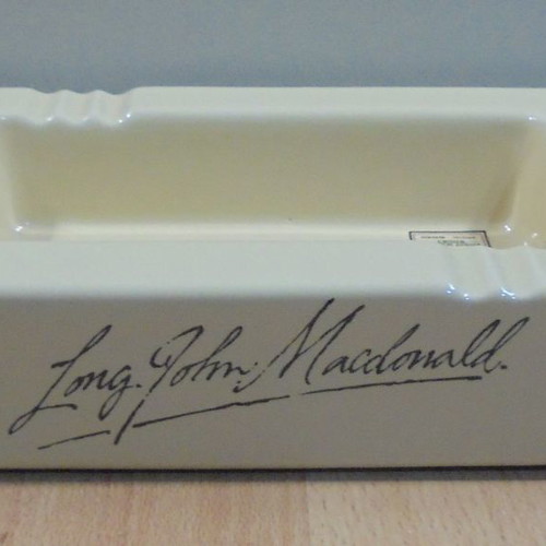 Long John McDonald scotch whisky old promotional ceramic ashtray used