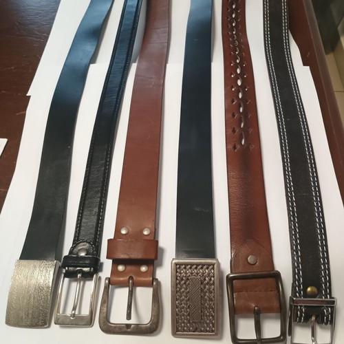 Belts used, pack of 6, black and brown, adjustable