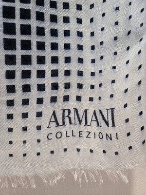 Armani Jeans scarf like new, white and blue