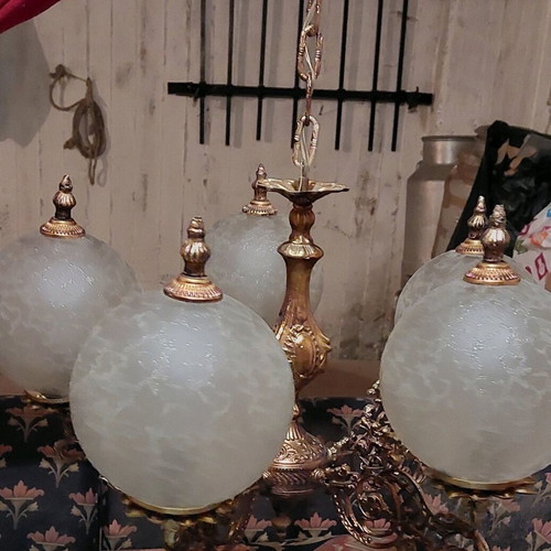 Vintage ceiling light used with 5 antique bulbs