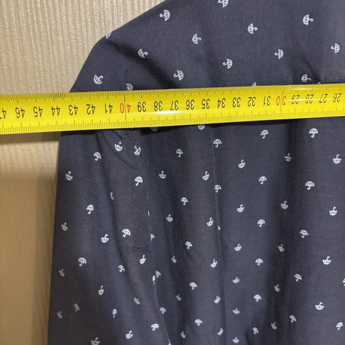 Seaman Collection men's shirt dark blue with umbrella pattern used
