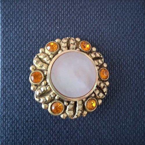 Women's vintage 60's brooch used, multicolored with zircon stones