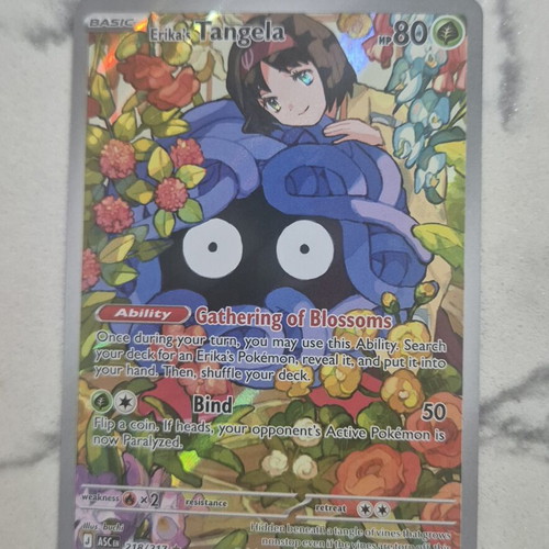 Pokemon TCG Erika's Tangela card like new with sleeve and toploader