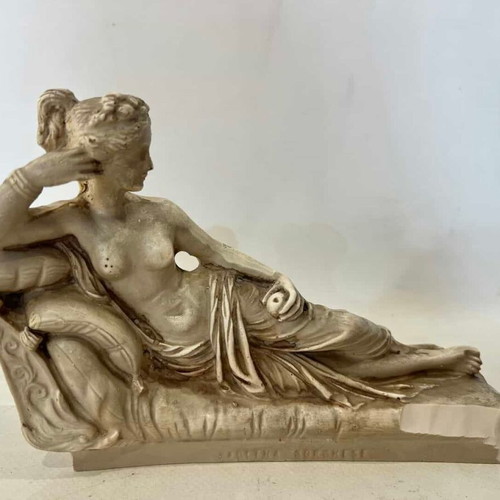 Pauline Bonaparte Borghese statue used, vintage 13x9
