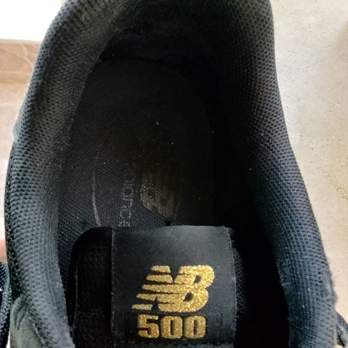 New Balance 500 women's sneakers size 41 used, black and gold