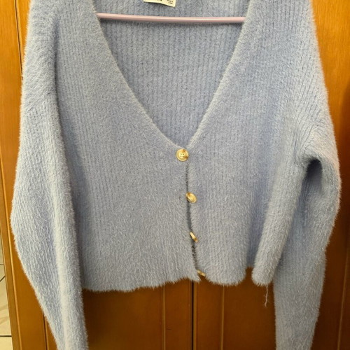 Wool cardigan used, blue Bershka size M
