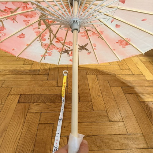Chinese Pink Umbrella New With Almond Blossom And Bird Pattern
