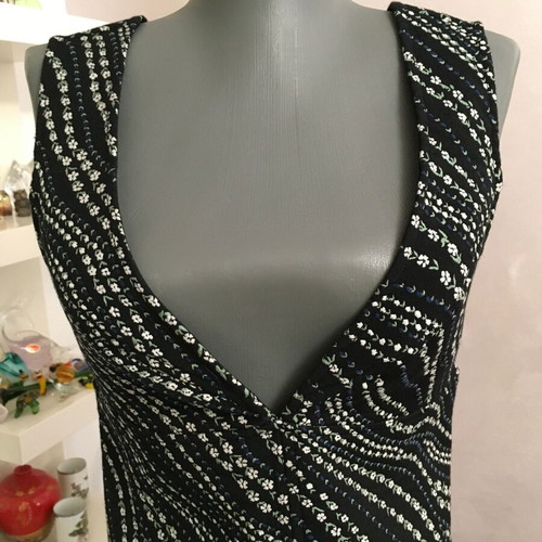 Samsoe Samsoe black dress like new with white wavy dotted pattern XXS