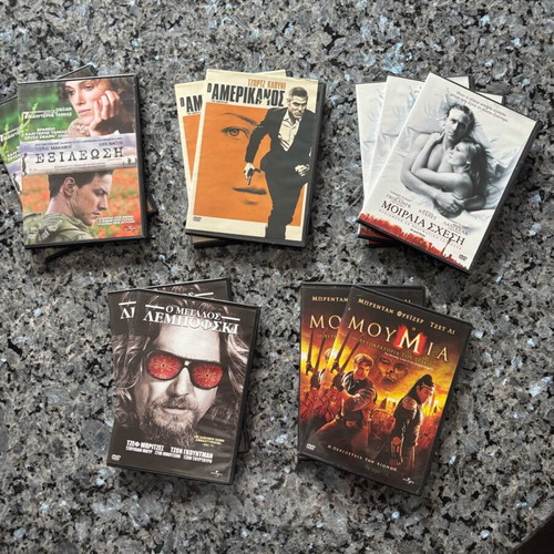 Set of DVDs with Greek and foreign movies like new