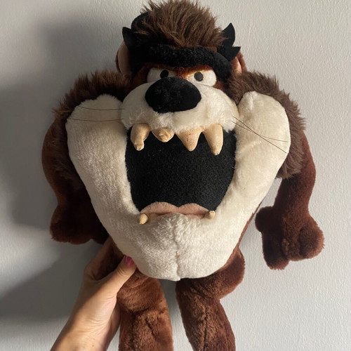 Taz Tasmanian Devil plush toy 1995 vintage used, WB Studio Store Looney Tunes