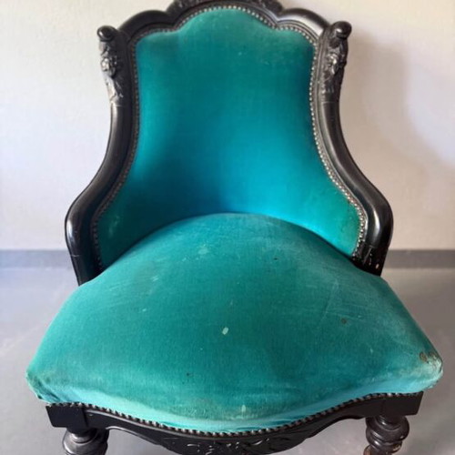 Vintage armchair with velvet upholstery