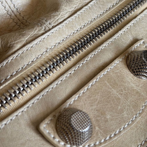 Balenciaga City Bag used, beige shoulder bag with soft leather