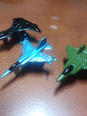 Metallic fighter jets In Air diecast micro like new