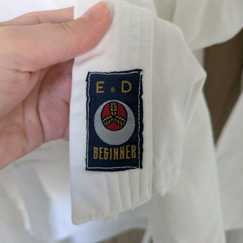 Karate uniform used, size 3/160 with white belt, 100% cotton