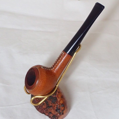 Vintage Real Briar Tobacco Pipe with Leather Cover unused