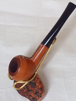 Vintage Real Briar Tobacco Pipe with Leather Cover unused