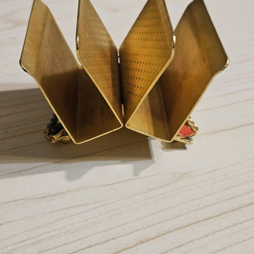 Playing card holder gold-plated Mirella 60's like new