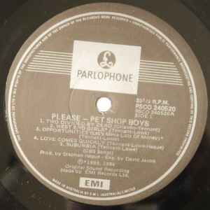 Pet Shop Boys Please vinyl record used, pop