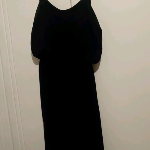 Black summer dress medium like new with thin straps and lining